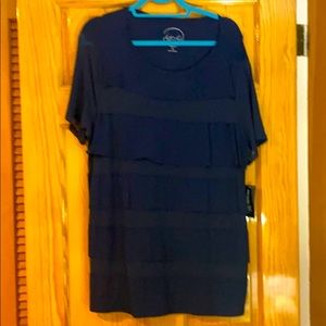 Navy blue tiered blouse - 2X
